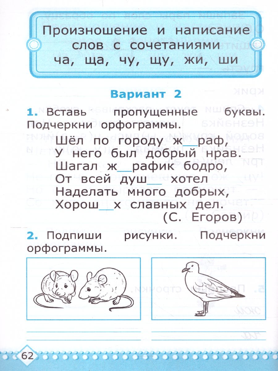 Обучение грамоте 1 класс. Контрольные работы. Часть 2. ФГОС -  Межрегиональный Центр «Глобус»