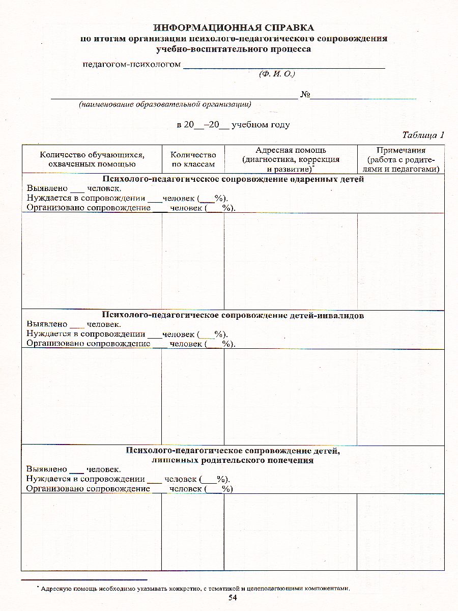 Дневник педагога-психолога - Межрегиональный Центр «Глобус»