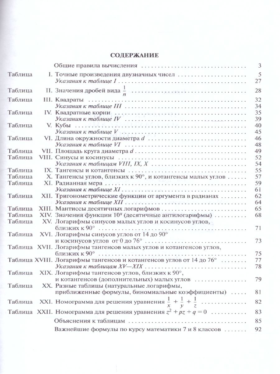 Четырехзначные Математические таблицы - Межрегиональный Центр «Глобус»