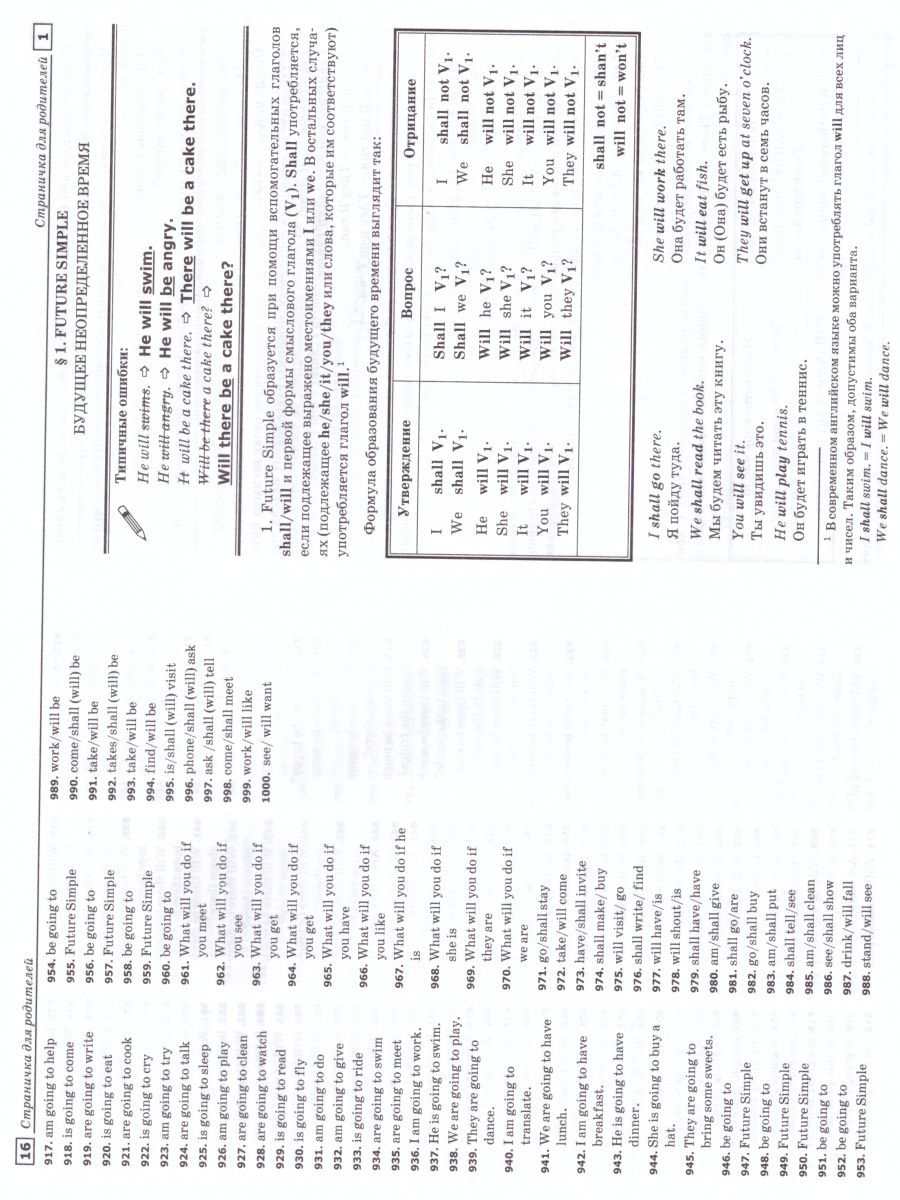 Тренировочные примеры по Английскому языку Future simple (Future  Indefinite) + грамматический справочник для родителей. ФГОС -  Межрегиональный Центр «Глобус»