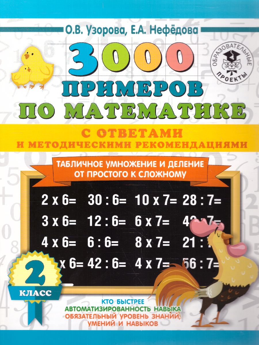 3000 примеров. Математике 2 класс. Табличное умножение от простого к  сложному. С ответами и методическими рекомендациями - Межрегиональный Центр  «Глобус»