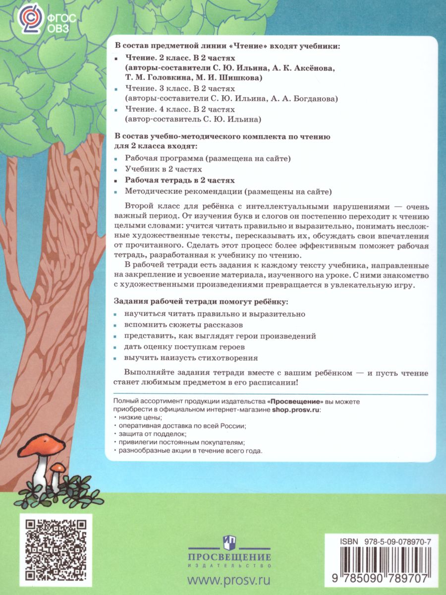 Чтение 2 класс. Рабочая тетрадь в 2-х частях. Часть 2 (для обучающихся с  интеллектуальными нарушениями) - Межрегиональный Центр «Глобус»