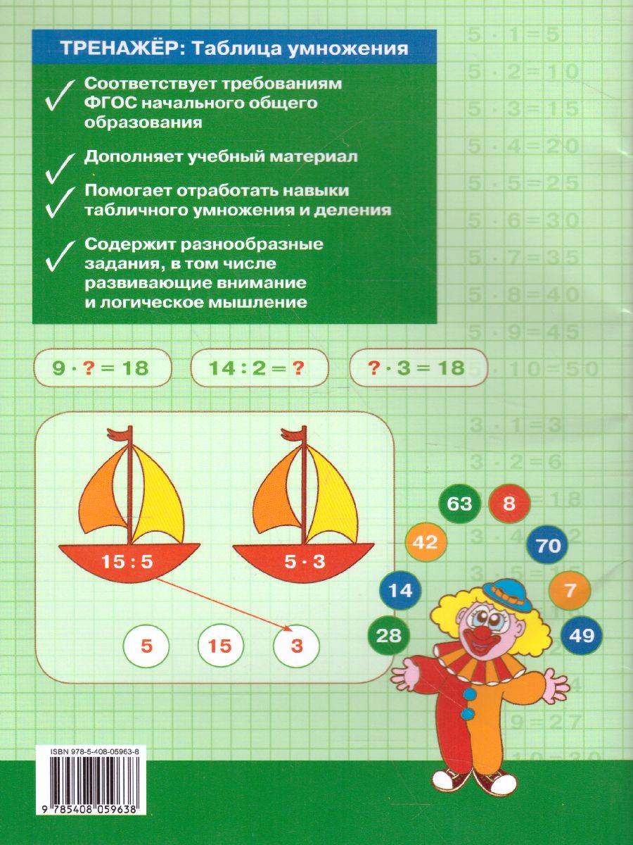 Тренажёр Таблица умножения 2-3 класс - Межрегиональный Центр «Глобус»