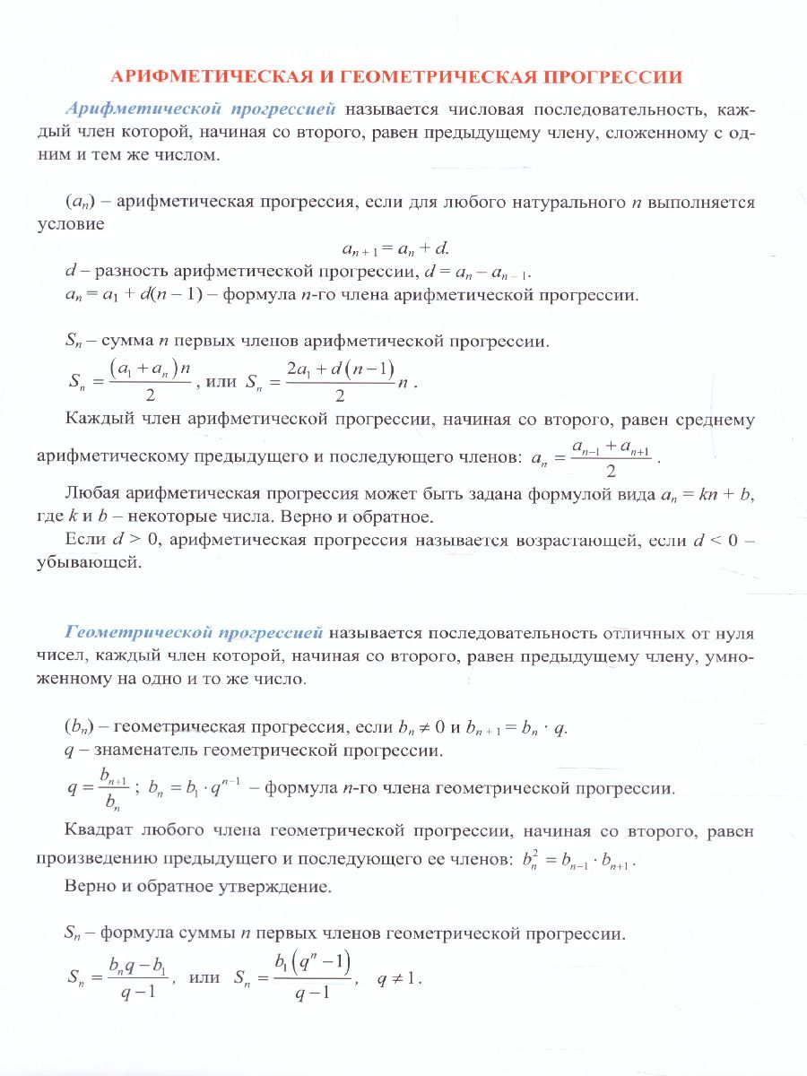 Алгебра 7-9 класс. Основные определения, правила и формулы. Комплект 4  карты - Межрегиональный Центр «Глобус»