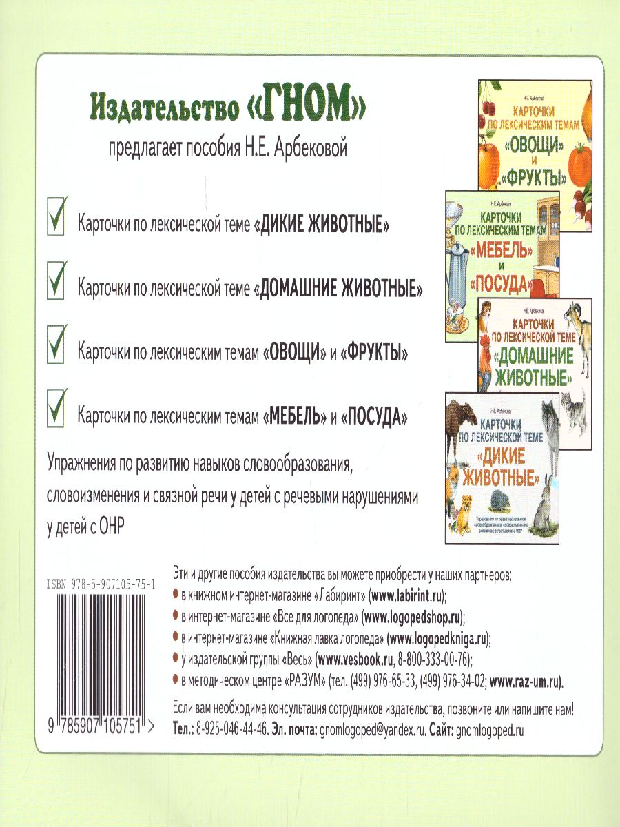 Карточки по лексическим темам. Мебель и посуда. Упражнения по развитию  навыков словообразования, словоизменения и связной речи у детей с ОНР -  Межрегиональный Центр «Глобус»