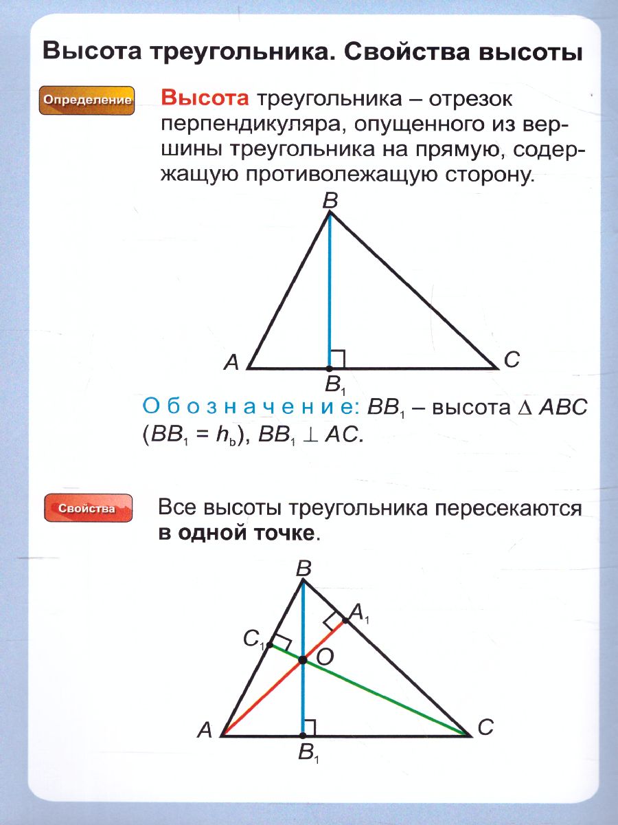 Геометрия 7-11 класс. Элементы треугольника. Таблица-плакат -  Межрегиональный Центр «Глобус»