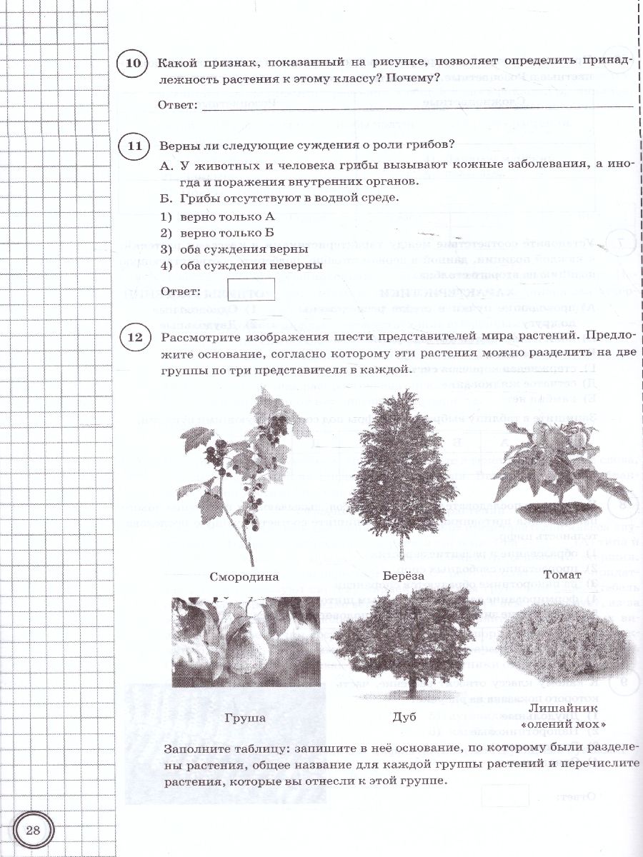 ВПР Биология 7 класс. 10 вариантов. ФИОКО СТАТГРАД ТЗ ФГОС -  Межрегиональный Центр «Глобус»