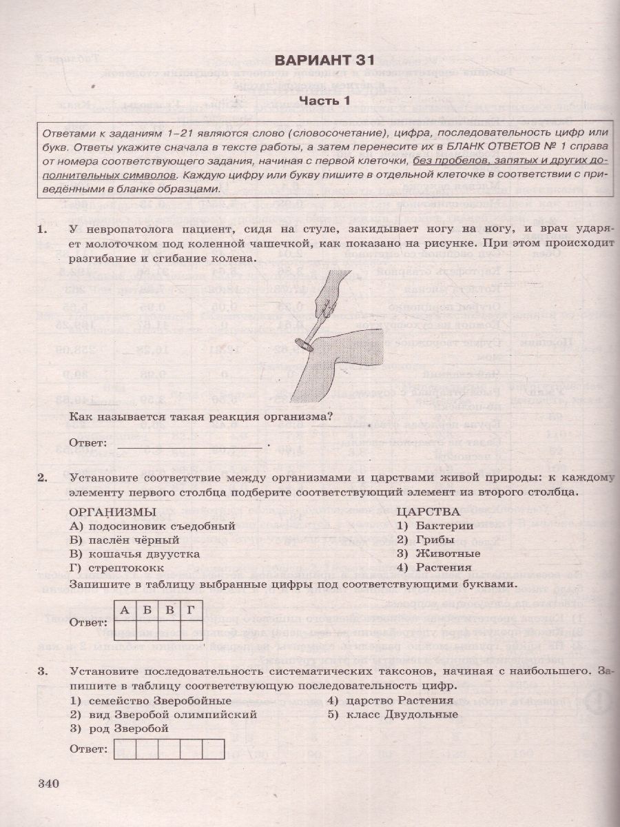 биология огэ 2022 парта