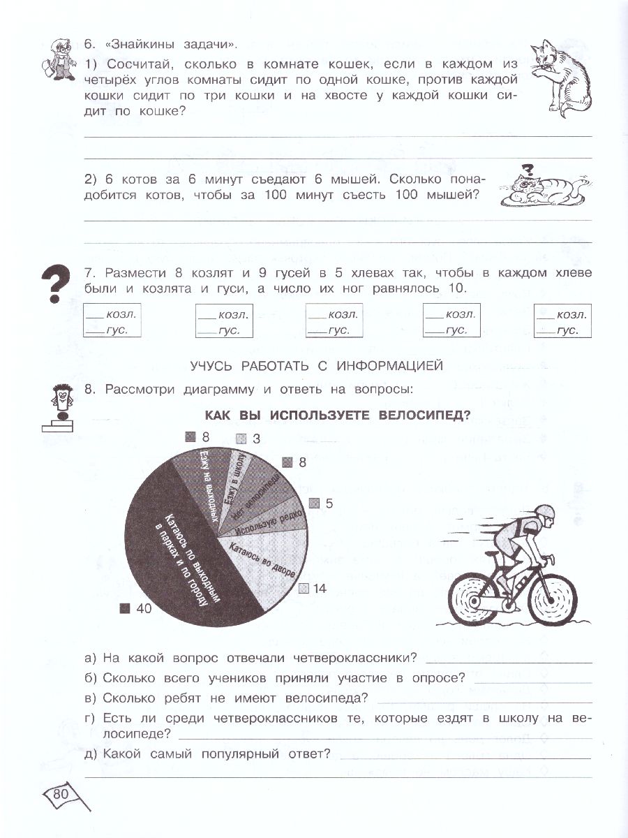 Юным умникам и умницам. Информатика, Логика, Математика 4 класс. Задания по  развитию познавательных способностей. Рабочая тетрадь. Часть 1. ФГОС -  Межрегиональный Центр «Глобус»